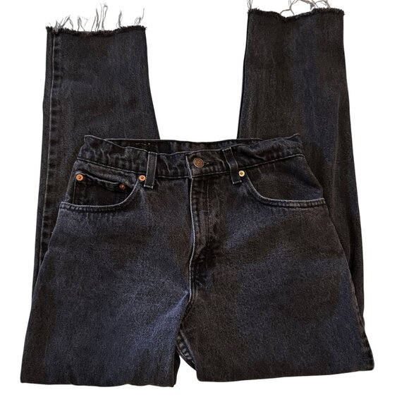 LEVIS 550 Relaxed Fit Tapered Legs Washed Black Jeans Size 7 Medium - Picture 1 of 6